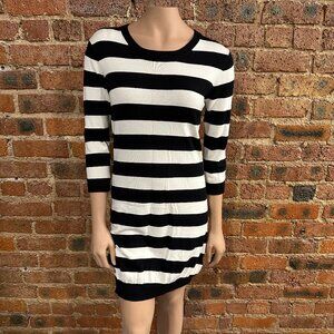 VGC French Connection Black & Cream Sweater Dress SZ 10